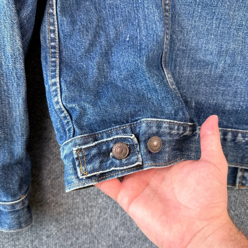Vintage 70s Levis Jacket Mens 50 2XL Blue Glitter Art Type 3 Made in USA